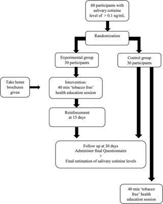 Effect of educational intervention in reducing exposure to second hand tobacco smoke among 12-year-old children as determined by their salivary cotinine levels and knowledge, attitude and behavior - a randomized controlled trial